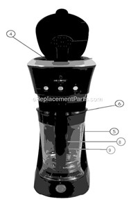 Part Location Diagram of 138968000000 Mr Coffee Rubber Seal Mrc Frappe Maker